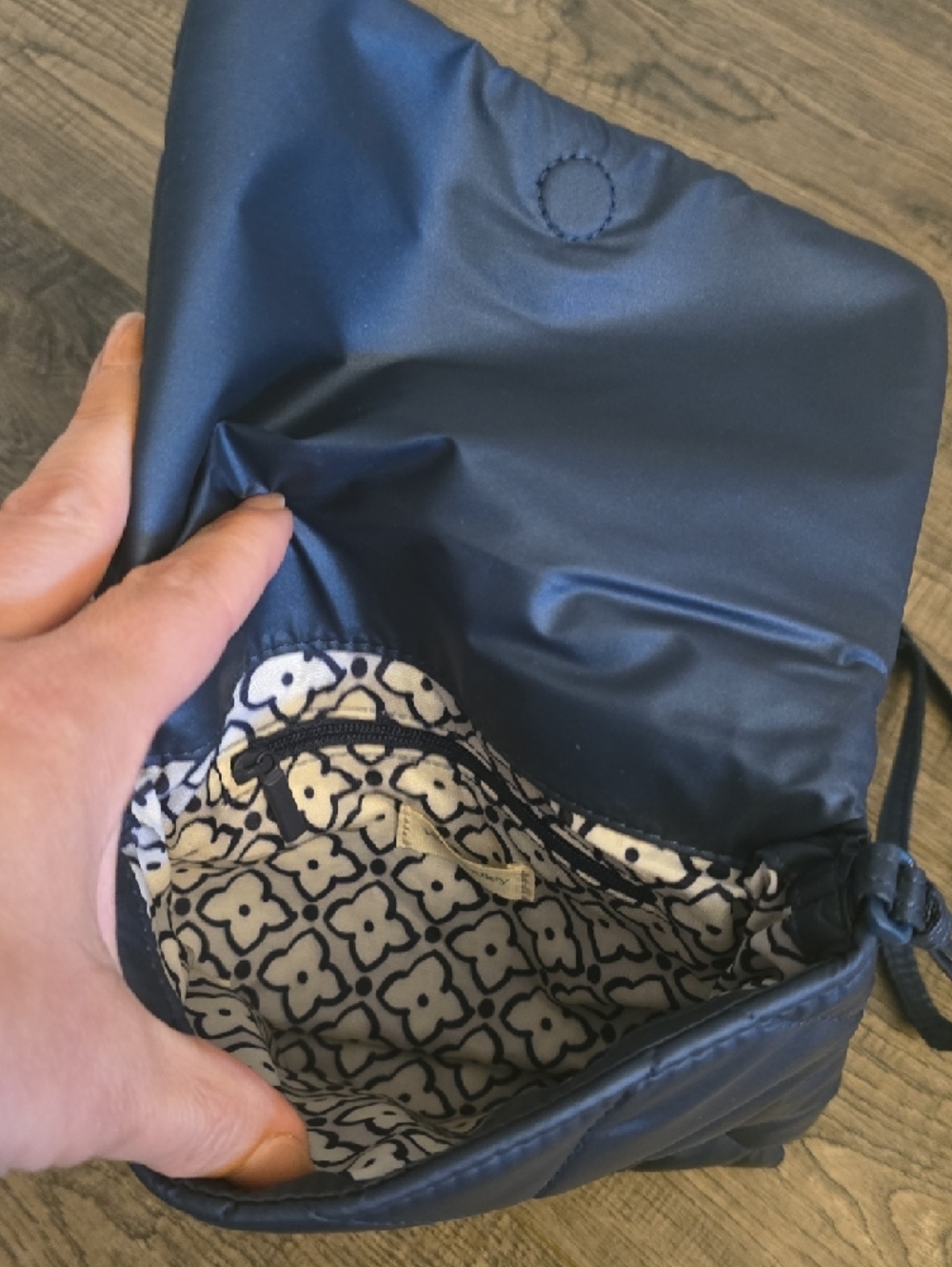 Vera Bradley Quilted Navy Crossbody Purse - Picture 2 of 5
